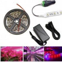 Kompletná sada LED pásik pre rast rastlín, 5m, 300xled, SMD 5050, 14,4W/m, IP65, vodotesný